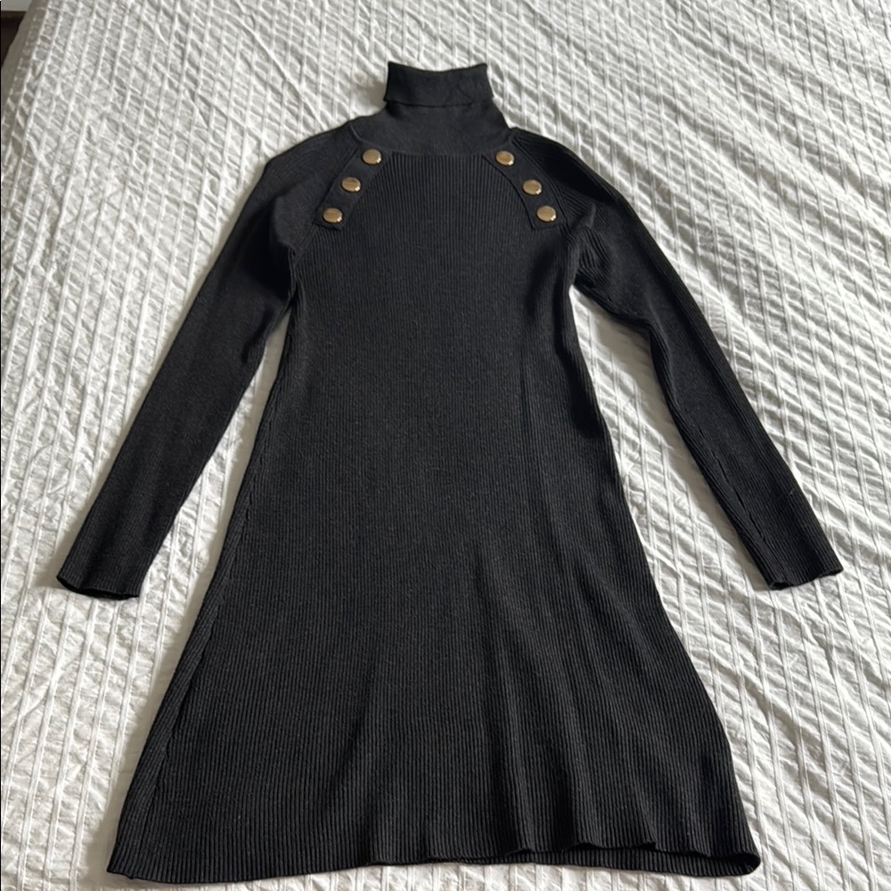 ZARA grey/black Turtleneck Dress Size SMALL